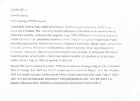 ifj. Czene Béla (1911-1999): Önarckép. Olaj, karton, jelzett, üvegezett keretben 45x36 cm