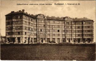 Budapest XI. Kelenföld, Székesfővárosi elektromos művek bérháza, teherautó. Fehérvári út 88., Jankovits Lajos kiadása (Rb)