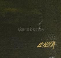 Lehota András: Őszi táj. Olaj, vászon.,jelzett 60x70 cm dekoratív keretben