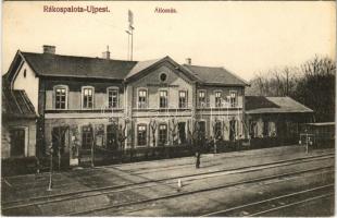 Budapest XV. Rákospalota-Újpest, vasútállomás, vonat. Bíró József kiadása