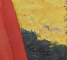 Csalány Béla (1879 - 1948): Cigarettázó lány. Olaj, vászon, jelzett. kis sérüléssel, dekoratív sérül...