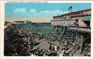 Galveston Beach (Texas), an everyday scene, port and playground