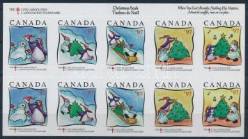 Kanada 1997 Karácsony, Tüdőgondozás levélzáró kisív