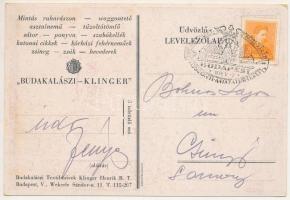 Budakalászi Klinger textilgyár reklám. Kanitz C. és fia / Hungarian textile advertisement + "A ...