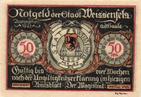 Német Birodalom / Weimari Köztársaság / Weissenfels 1921. 50Pf (6x) 6 klf db, teljes sor T:I