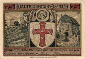 Német Birodalom / Weimari Köztársaság / Eisenach 1922. 25Pf (2x) + 50Pf (2x) + 75Pf (2x)  6 klf db, ...