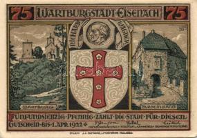 Német Birodalom / Weimari Köztársaság / Eisenach 1922. 25Pf (2x) + 50Pf (2x) + 75Pf (2x)  6 klf db, ...