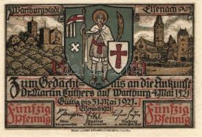 Német Birodalom / Weimari Köztársaság / Eisenach 1921. 50Pf (6x) 6 klf db, teljes sor T:I