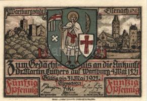 Német Birodalom / Weimari Köztársaság / Eisenach 1921. 50Pf (6x) 6 klf db, teljes sor T:I