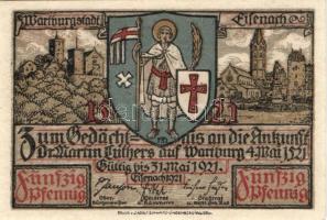 Német Birodalom / Weimari Köztársaság / Eisenach 1921. 50Pf (6x) 6 klf db, teljes sor T:I