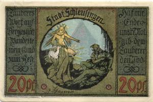 Német Birodalom / Weimari Köztársaság / Schleusingen DN 20Pf + 25Pf + 50Pf (2x) 4 klf db, teljes sor T:I-