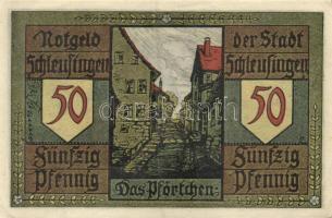 Német Birodalom / Weimari Köztársaság / Schleusingen DN 20Pf + 25Pf + 50Pf (2x) 4 klf db, teljes sor...