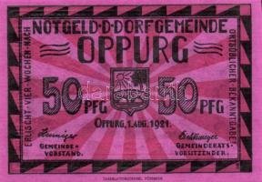 Német Birodalom / Weimari Köztársaság / Oppurg 1921. 25Pf + 50Pf (2x) + 75Pf 4 klf db, teljes sor T:...