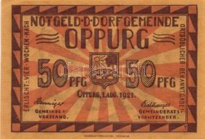 Német Birodalom / Weimari Köztársaság / Oppurg 1921. 25Pf + 50Pf (2x) + 75Pf 4 klf db, teljes sor T:...