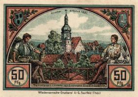 Német Birodalom / Weimari Köztársaság / Roda 1921. 20Pf + 25Pf + 50Pf (2x) 4 klf db, teljes sor T:I