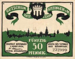 Német Birodalom / Weimari Köztársaság / Kitzingen 1921. 50Pf (6x) teljes sor T:I