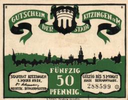 Német Birodalom / Weimari Köztársaság / Kitzingen 1921. 50Pf (6x) teljes sor T:I