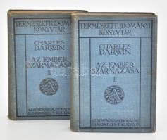 Charles Darwin: Az ember származása és az ivari kiválás. I-II. kötet. Ford.: Dr. Entz Géza, Dr. Fülöp Zsigmond, Dr. Madzsar József. Természettudományi Könyvtár. Bp., 1910, Athenaeum,418+344 p + XXXII (fekete-fehér képtáblák) t. Kiadói egészvászon-kötés, kopott borítóval.