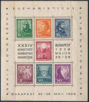 1938 Eucharisztikus blokk a tervező neve nélkül, harmadosztályú minőségben (100.000) (stain, folded, creases)