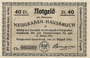 Német Birodalom / Weimari Köztársaság / Neugraben-Hausbruch 1921. 40Pf + 60Pf + 75Pf + 1M 4 klf db, teljes sor T:I