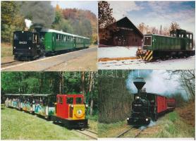 20 db MODERN postatiszta magyar vasúti motívum képeslap: vonatok, kisvasút, erdei vasút / 20 modern unused Hungarian railway motive postcards