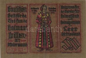 Német Birodalom / Weimari Köztársaság / Leer 1921. 25Pf + 50Pf (2x) + 75Pf (2x) + 100Pf 6 klf db, te...