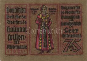 Német Birodalom / Weimari Köztársaság / Leer 1921. 25Pf + 50Pf (2x) + 75Pf (2x) + 100Pf 6 klf db, te...