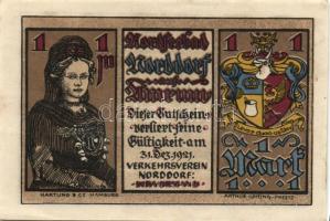 Német Birodalom / Weimari Köztársaság / Norddorf 1921. 25Pf + 50Pf + 75Pf + 1M 4 klf db, teljes sor ...