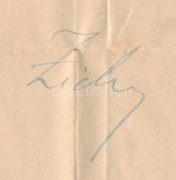 1913 Bp., gróf Zichy János (1868-1944) vallás- és közoktatásügyi miniszter autográf aláírása kinevez...