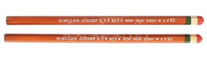 Nem! Nem! Soha! Iron, Schuler József RT Budapest irredenta nemzeti színű ceruza készlet, használatlan 2 db, h: 17,5 cm