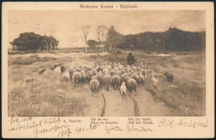 1917 Góth Móric (1873-1944) festőművész saját kezűleg megírt képeslapja Kézdi-Kovács László (1864-19...