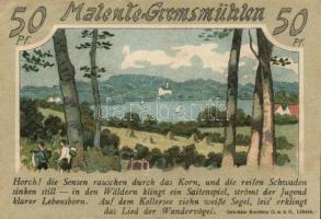 Német Birodalom / Weimari Köztársaság / Malente-Gremsmühlen 1921. 50Pf (4x) 4 klf db, teljes sor T:I...