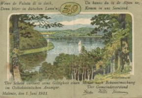 Német Birodalom / Weimari Köztársaság / Malente-Gremsmühlen 1921. 50Pf (4x) 4 klf db, teljes sor T:I...