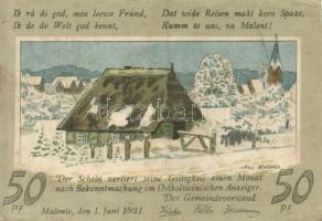 Német Birodalom / Weimari Köztársaság / Malente-Gremsmühlen 1921. 50Pf (4x) 4 klf db, teljes sor T:I...