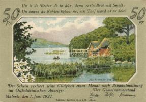 Német Birodalom / Weimari Köztársaság / Malente-Gremsmühlen 1921. 50Pf (4x) 4 klf db, teljes sor T:I...