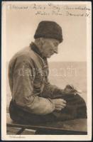 1917 Déry Béla (1868-1932) festőművész, a Nemzeti Szalon igazgatójának saját kezűleg megírt képeslap...