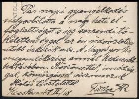 1927 Fittler M. Róza (?-1933) rendházfőnök (Angolkisasszonyok, Kecskemét) saját kézzel írt levele és...