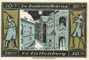 Német Birodalom / Weimari Köztársaság / Lütjenburg 1921. 50Pf (4x) 4 klf db, teljes sor T:I