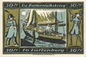 Német Birodalom / Weimari Köztársaság / Lütjenburg 1921. 50Pf (4x) 4 klf db, teljes sor T:I