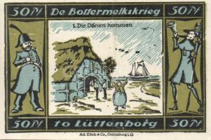 Német Birodalom / Weimari Köztársaság / Lütjenburg 1921. 50Pf (4x) 4 klf db, teljes sor T:I