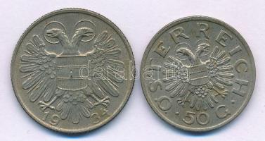 Ausztria 1934. 1Sch Cu-Ni + 1935. 50gr Cu-Ni T:AU,XF patina
Austria 1934. 1 Schilling Cu-Ni + 1935....