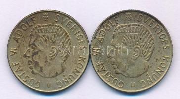 Svédország 1962-1963. 1K Ag "VI. Gusztáv" (2xklf) T:VF patina Sweden 1962-1963. 1 Krona Ag...