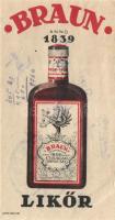 Braun likőr számolócédula