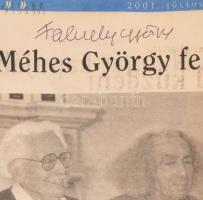 Költők aláírásai újságlapokon, kivágásokon (9 db): Ágh István, Bella István, Fodor András, Poós Zolt...