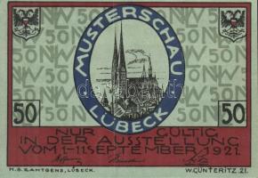 Német Birodalom / Weimari Köztársaság / Lübeck 1921. 50Pf (5x) 5 klf db, teljes sor T:I-