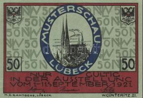 Német Birodalom / Weimari Köztársaság / Lübeck 1921. 50Pf (5x) 5 klf db, teljes sor T:I-