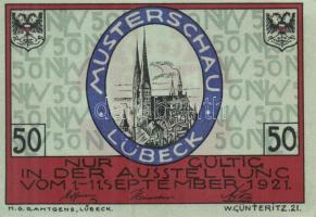 Német Birodalom / Weimari Köztársaság / Lübeck 1921. 50Pf (5x) 5 klf db, teljes sor T:I-