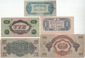 1944. 1P-100P (5xklf) "A Vöröshadsereg Parancsnoksága" T:F,VG