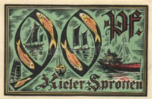 Német Birodalom / Weimari Köztársaság / Kiel 1921. 70Pf (2x) + 80Pf (2x) + 90Pf (2x)  6 klf db, teljes sor T:I