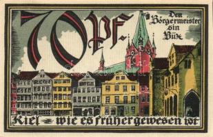 Német Birodalom / Weimari Köztársaság / Kiel 1921. 70Pf (2x) + 80Pf (2x) + 90Pf (2x)  6 klf db, telj...